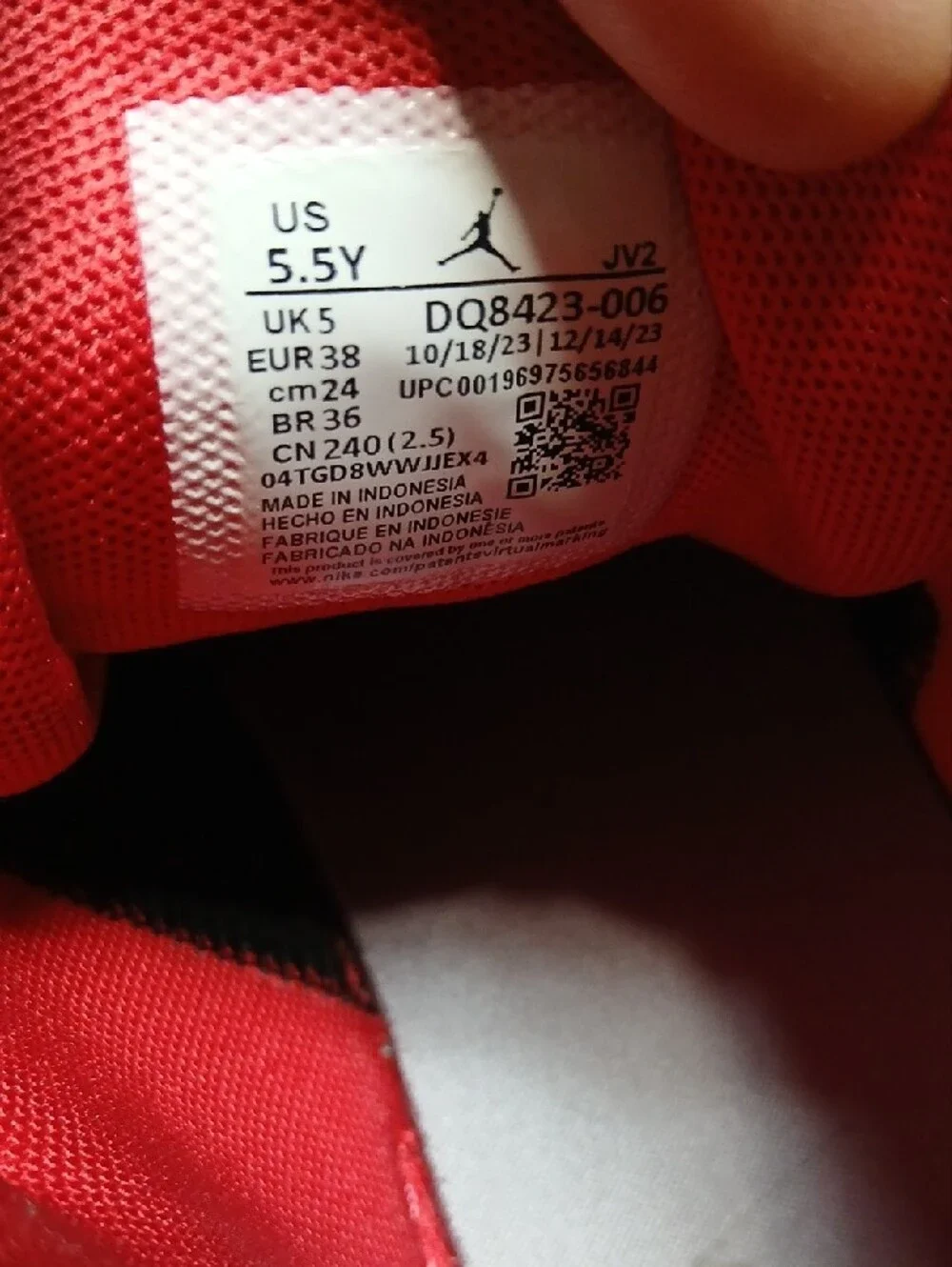 Nike Air Jordan 1 Mid Bred Shadow Sneakers - Black/Grey/Red Size 5.5Y